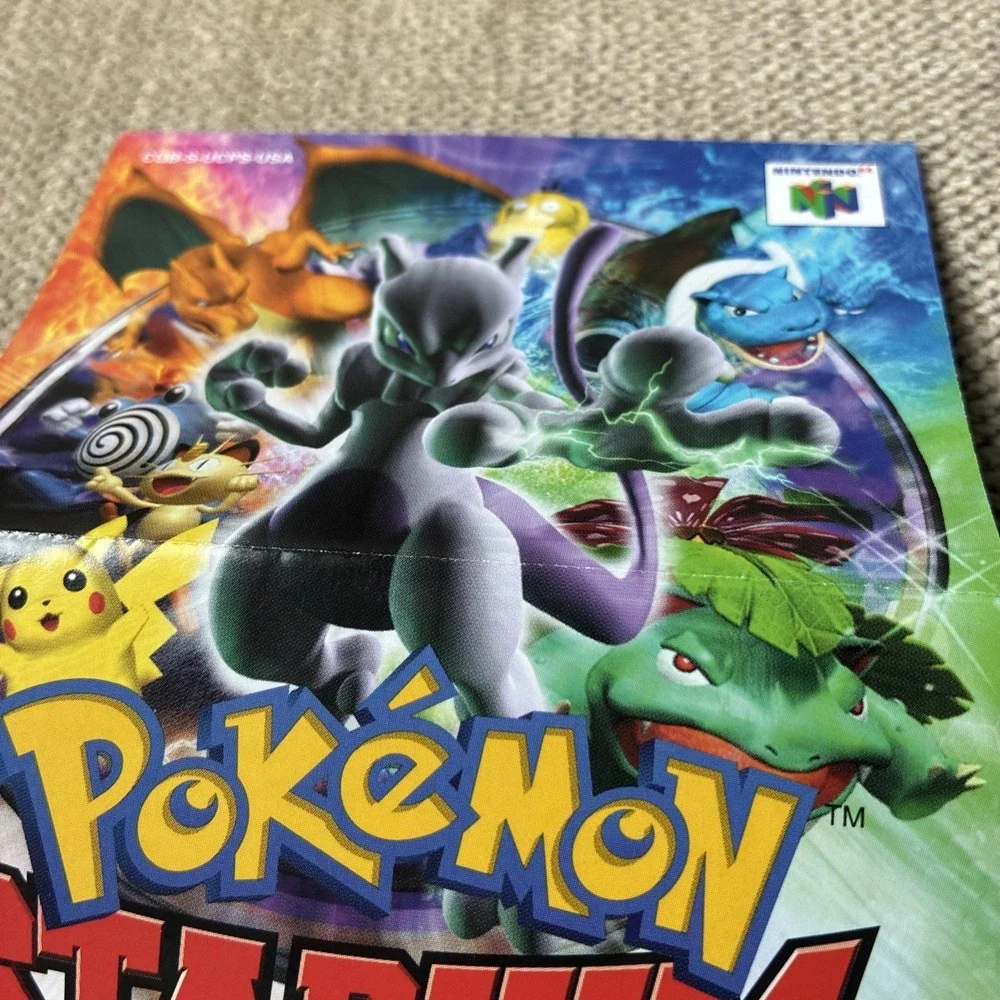 Pokemon Stadium N64 Red Blue Yellow Nintendo Gameboy Insert March 2000 Poster